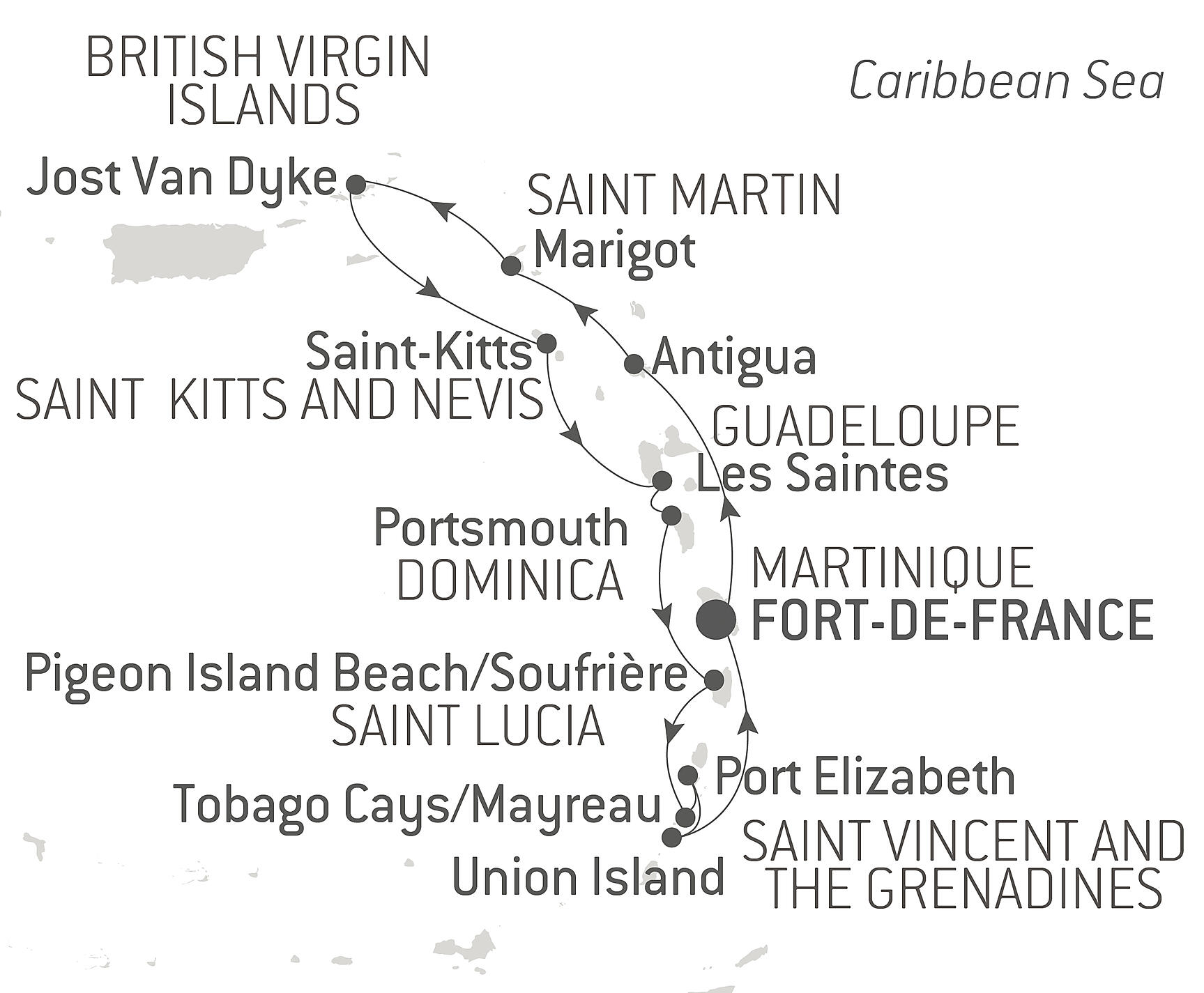 The Essentials of the Caribbean Itinerary Map